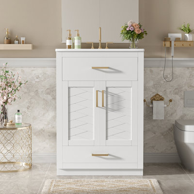Meuble-lavabo 24 po avec lavabo en céramique intégré