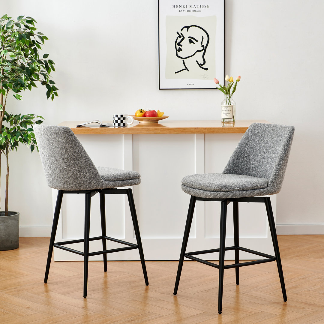 Betzalel Swivel Stool (Set of 2) Wade Logan® 