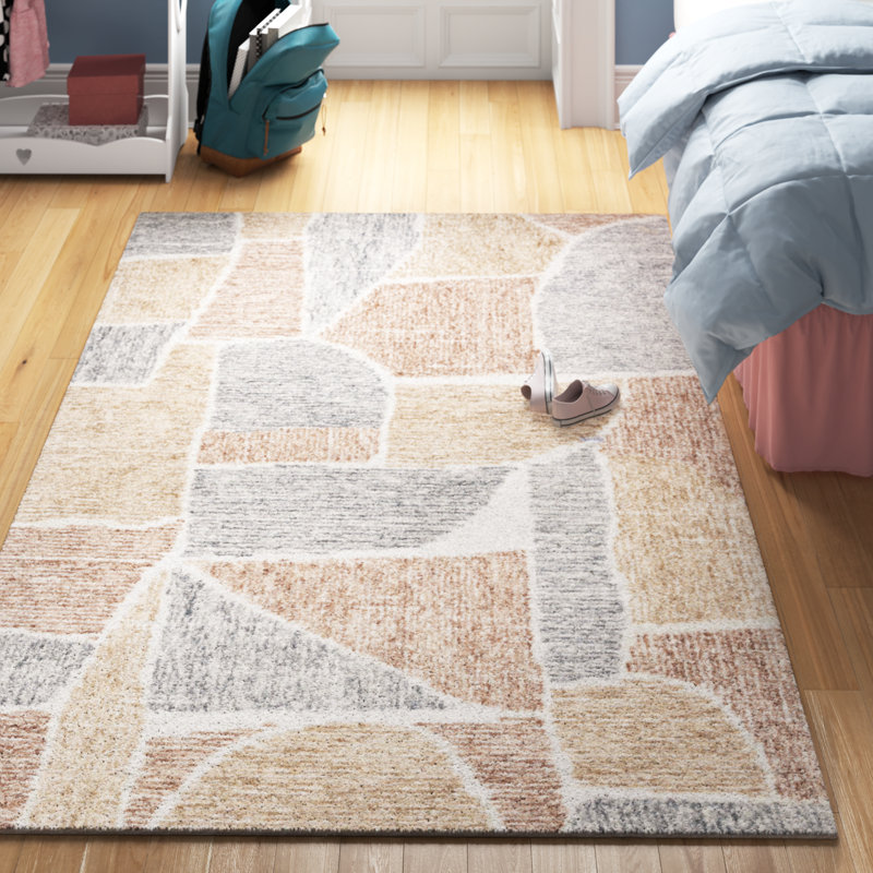 Itzel Hand Tufted Geometric Area Rug, Rectangle 5' x 8'
