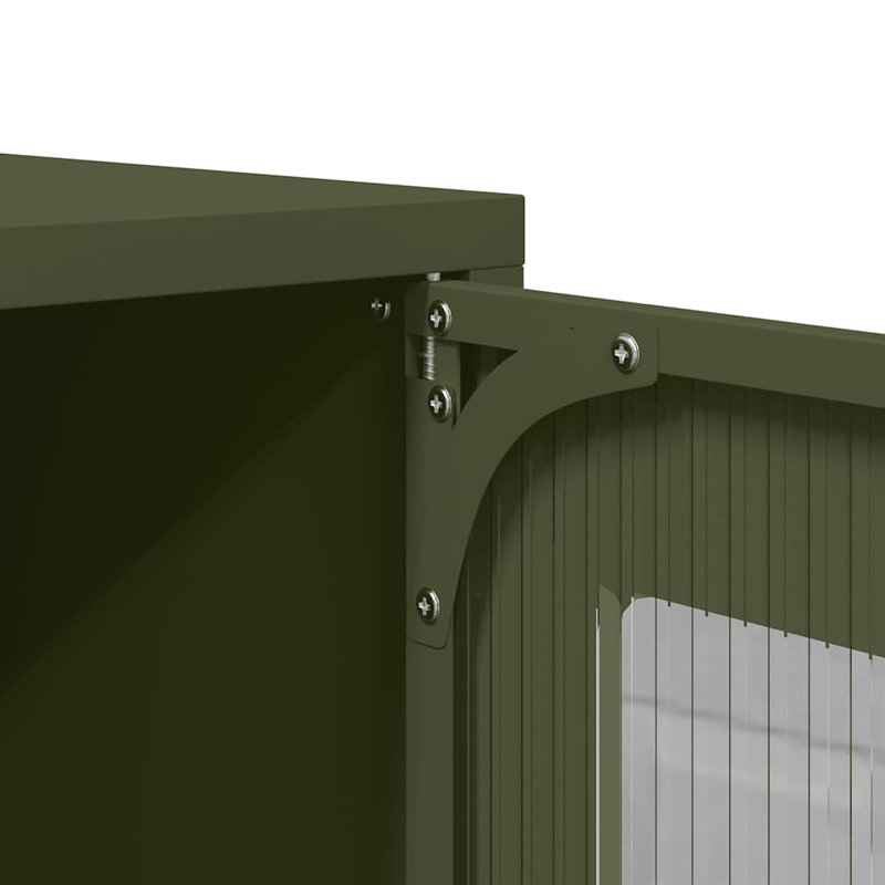 Highboard 68X39x107 Cm Steel, Olive Green