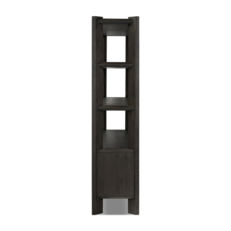 Orwin Wide Bookshelf-Smoked Black Oak, Black