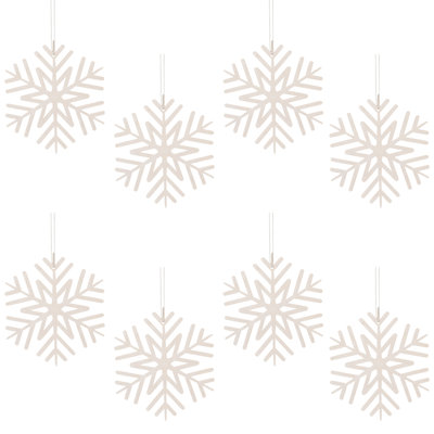Ornements de Noël découpés en forme de flocon de neige - 5 po - ensemble de 8