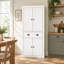 Armoire de rangement blanche autoportante avec étagères réglables pour cuisine ou salle de bain