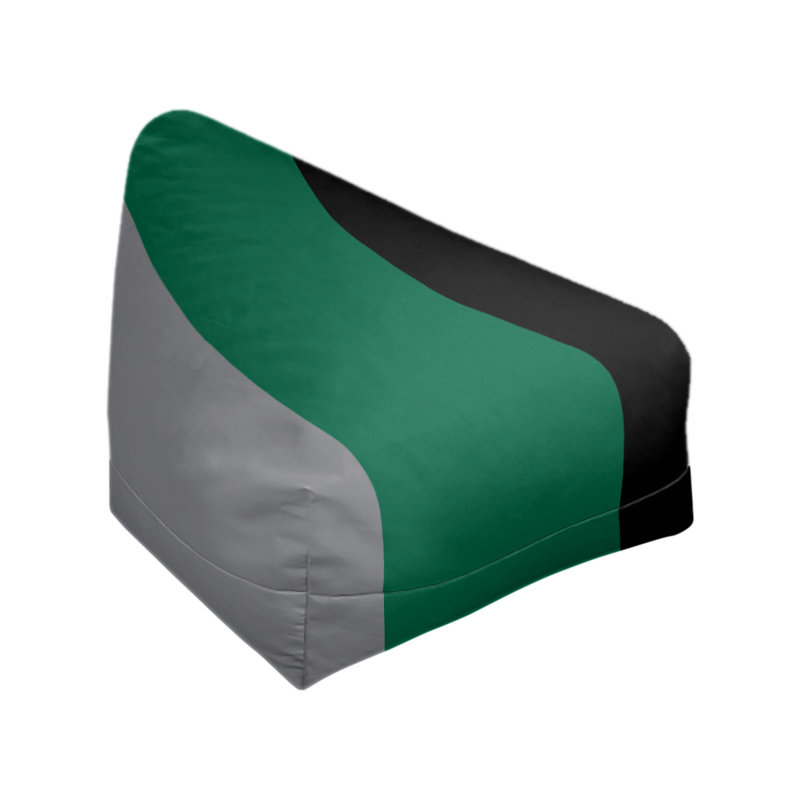 Bean Bag Cover, 42" H x 38" W x 2" D, Silver/Victory Green/Black
