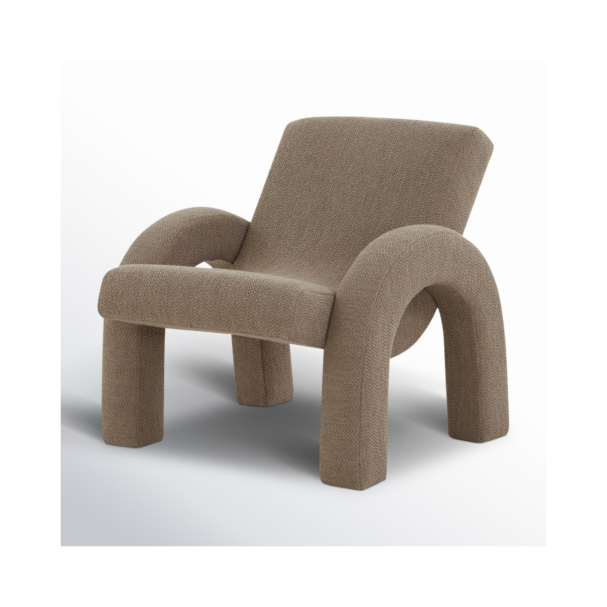 Isle Upholstered Armchair,  Light Brown Polyester Blend
