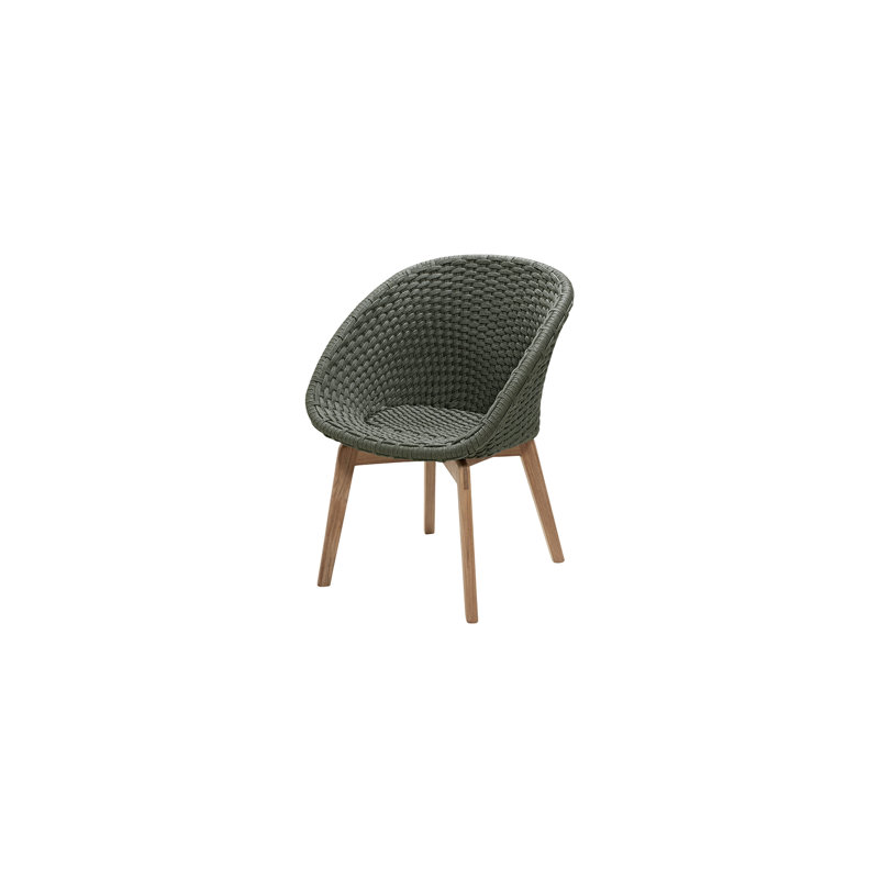 Peacock Chair with Teak Legs, Gray, Dark Gray