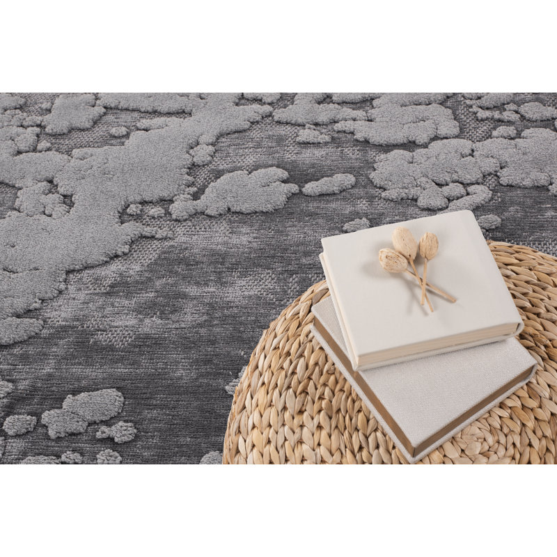 Leong Collection Transitional Gray Geometric Area Rug, Rectangle 2' x 3'
