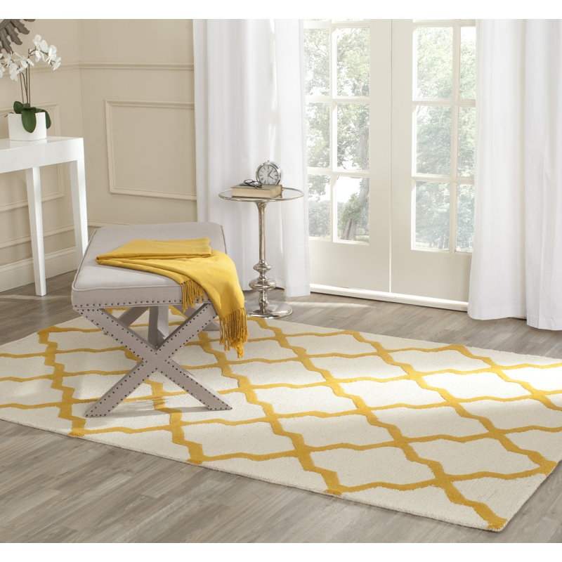 Darbonne Geometric Wool Hand Woven Area Rug, Rectangle 152 x 244 cm