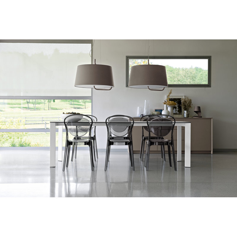 Parisienne Transparent Chair with Polycarbonate Seat, Transparent Smoked Gray