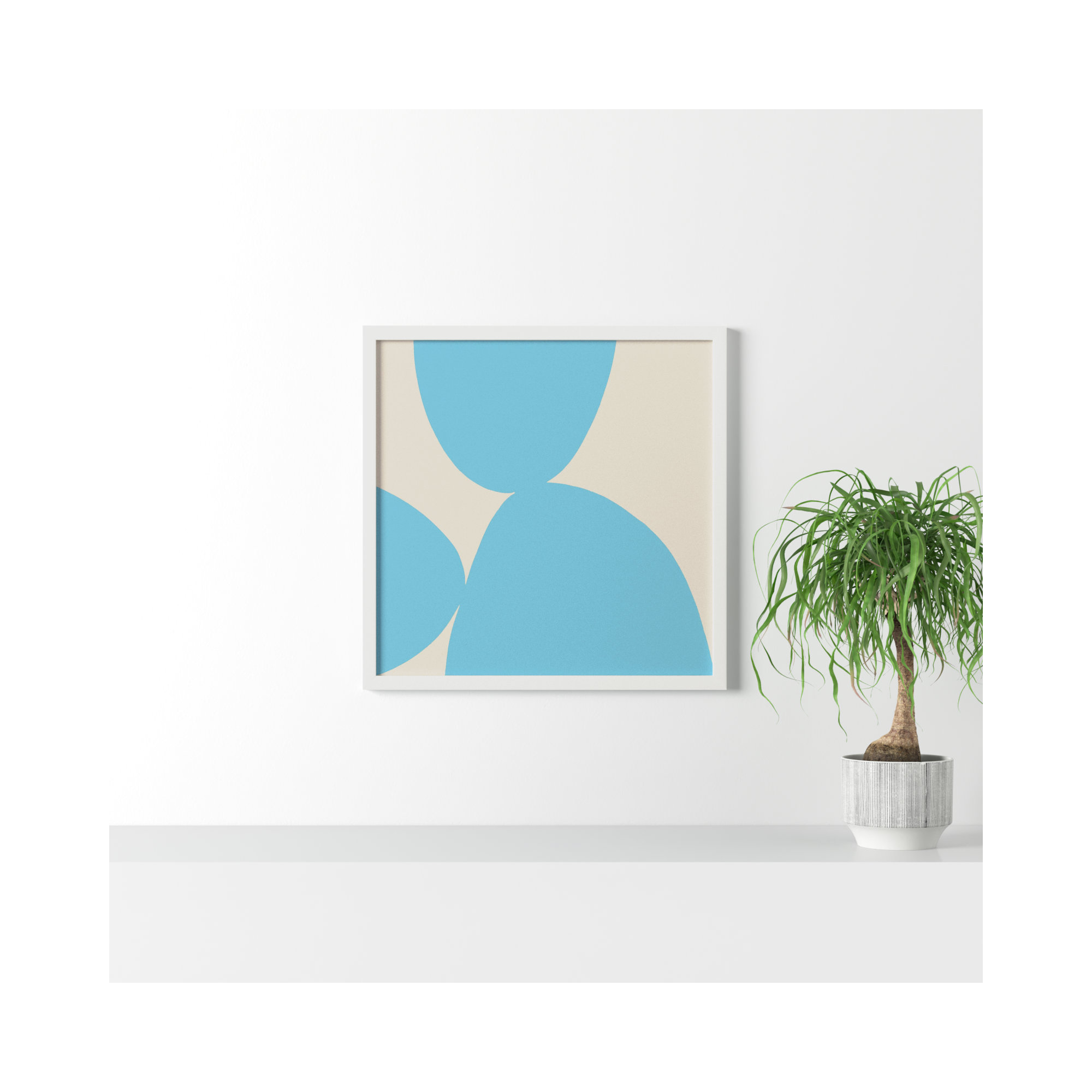 Blue Ink 1 by Lee Lessem, 30" H x 30" W x 1.25" D, White Framed