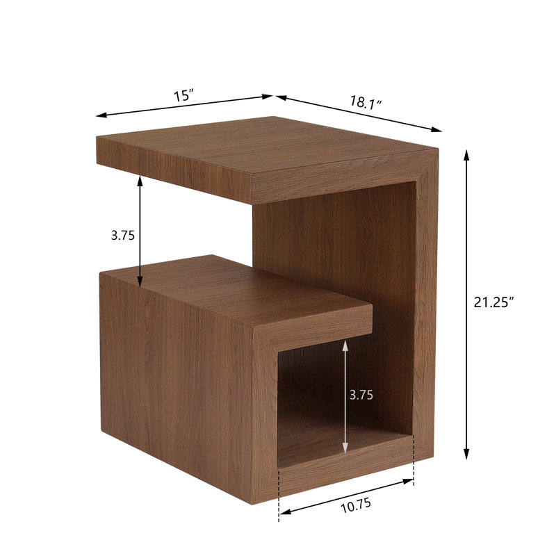 Harmond End Table - Walnut Finish, Brown Wood