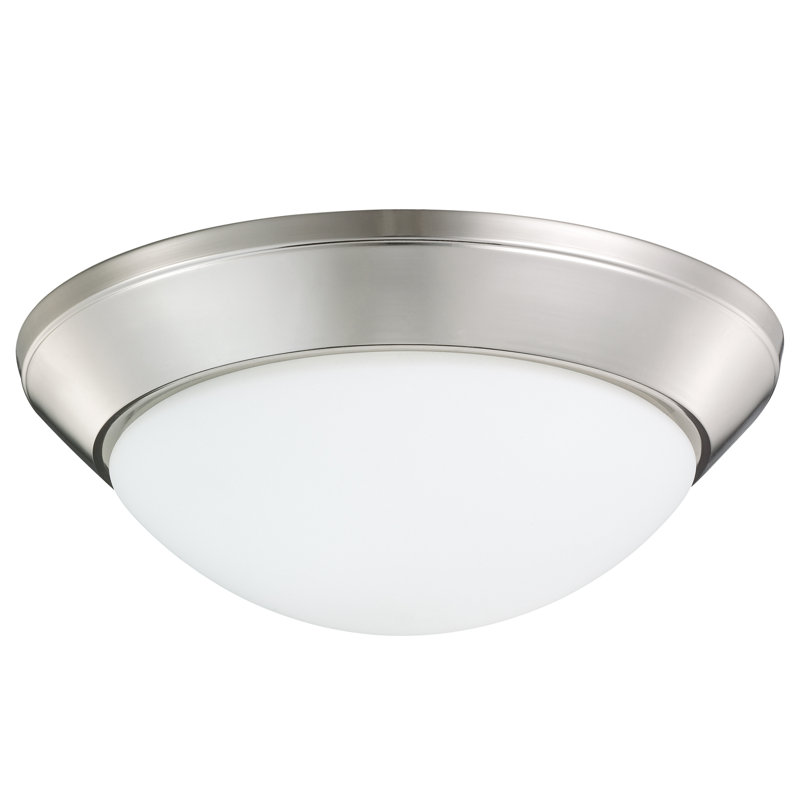 Plafonnier encastré 16,5 po 2 lumières Stevens, Nickel brossé