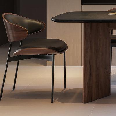 Retro Walnut Rock Table, Modern Luxe Dining