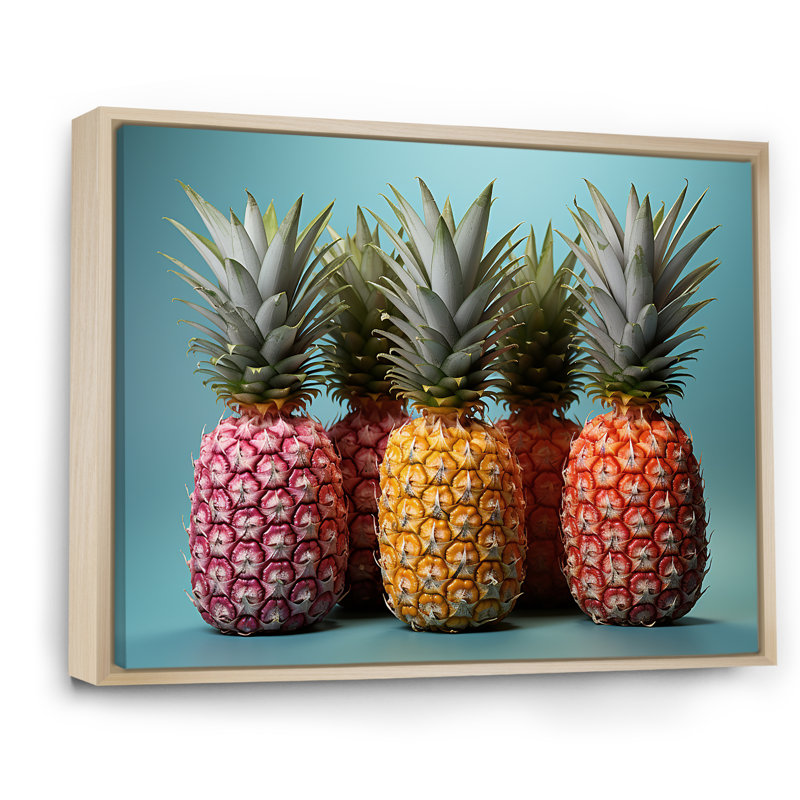 Doux ananas juteux délice I, H 30 po x l 40 po x P 1,5 po, Cadre flottant naturel