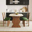 Kelford Beige + Brown Oval Sintered Stone + Solid Wood Dining Table-124440847