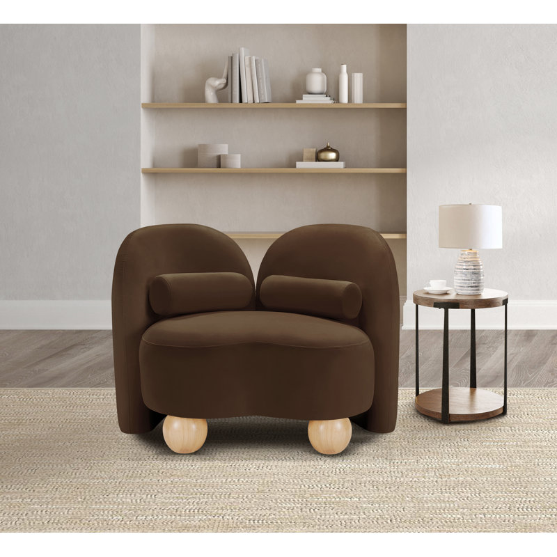 Daphne Upholstered Chair, Brown Velvet