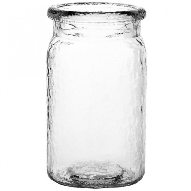 Hammered Clear Jar Shape Vase