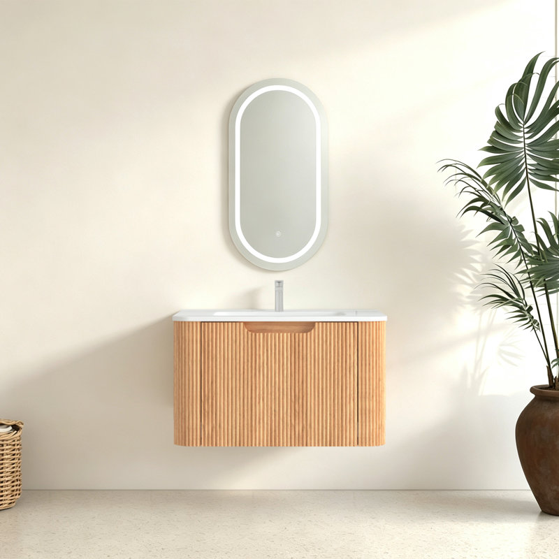 Armoire de salle de bain flottante Mid-Century