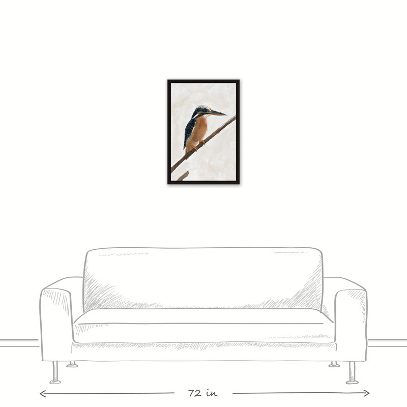 « taches kingfisher », reproduction sur toile tendue, H 24 po x l 16 po x P 1,25 po, Encadré