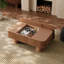 Table basse rectangulaire en bois massif 44 po avec rangement-958372339