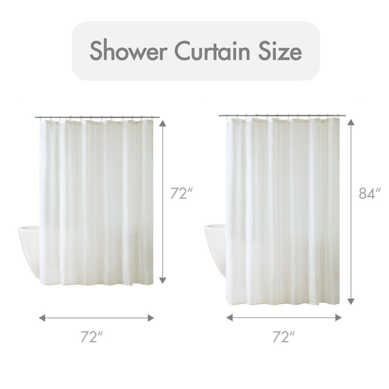 Rideau de douche transparent 1 pièce, H 72 po x l 84 po, Ivoire ivoire