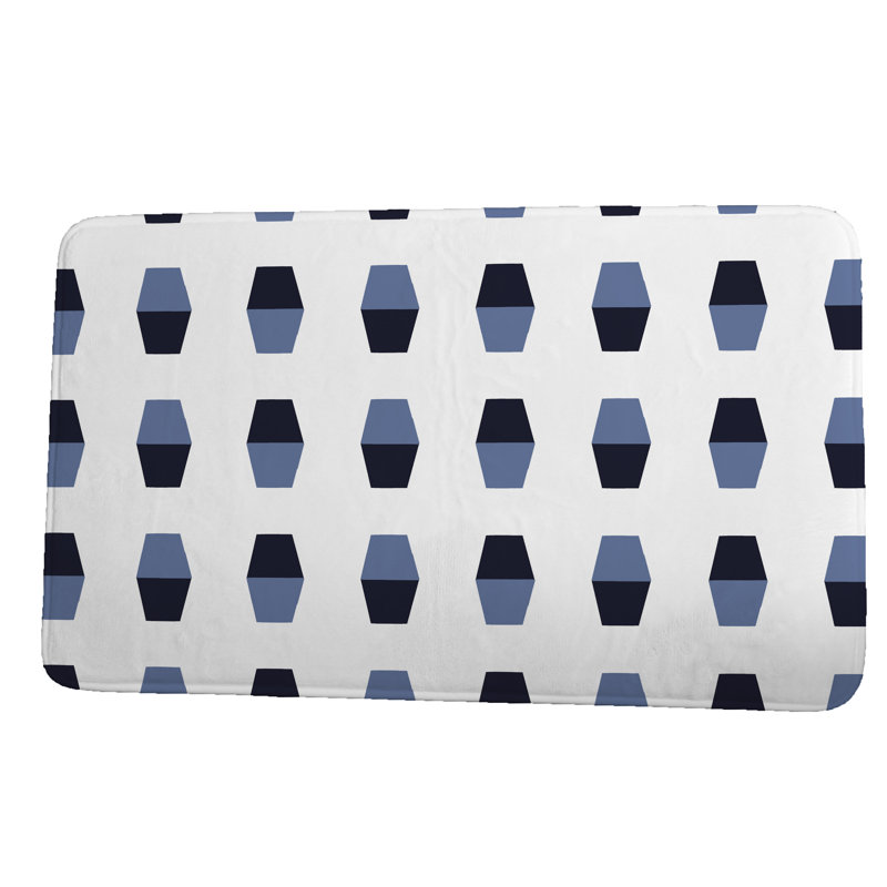 Lengby Non-Slip Bath Mat, 24" W x 17" L, Navy