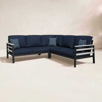 Townsend Outdoor 5 Person Sectional Seating Group With Sunbrella Cushions
