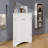 Triangular Corner Cabinet With Adjustable Shelves And Chic Doors-1413908231