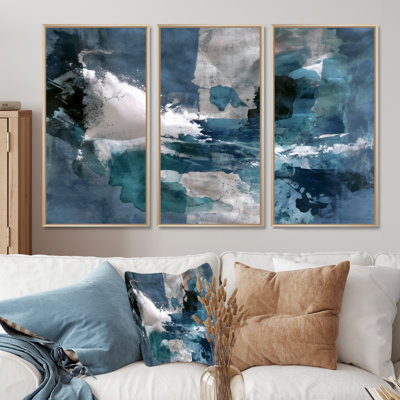 «Blue Sturdy Guardians», ensemble d'art mural abstrait