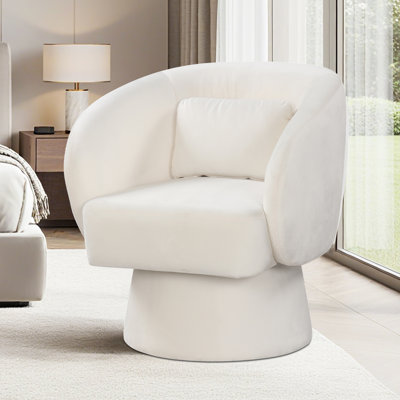 2 pièces Fauteuil d'appoint pivotant avec dossier lombaire amovible Fonction de rotation à 360 degrés