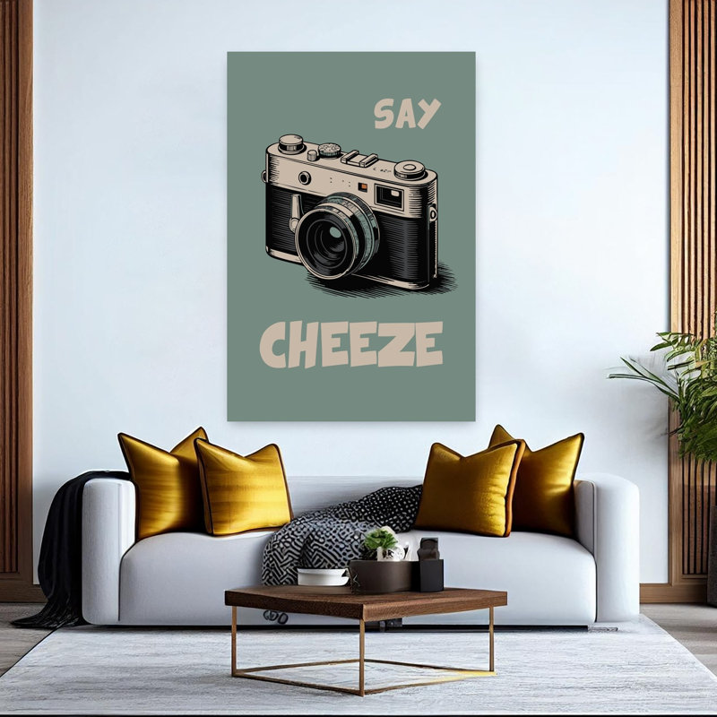 «Say Cheeze», art mural rétro rétro classique, H 60 po x l 40 po
