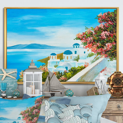 «Beautiful Grèce Coastal Landscape II», reproduction sur toile flottante
