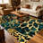 Leopard Print Teal Gold carpet-easy to clean, machine-washable, soft and comfortable; suitable for door mats, kitchens, living rooms, bedrooms, corridors, and laundry areas. Easy to clean, durable carpet for home decoration.-512562624
