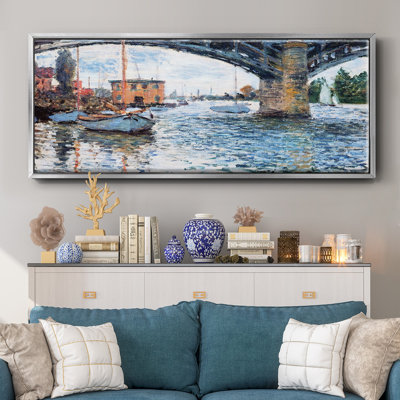 The Bridge at Argenteuil, Grey Weather, 1874 - Framed Canvas
