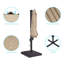 Parasol en porte-à-faux pour patio Dajaha avec base, parapluie carré 10 x 10 pi pour marché, terrasse et balcon-1462215094