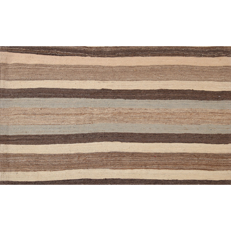 Tapis oriental rayé en laine Kilim 3 x 5
