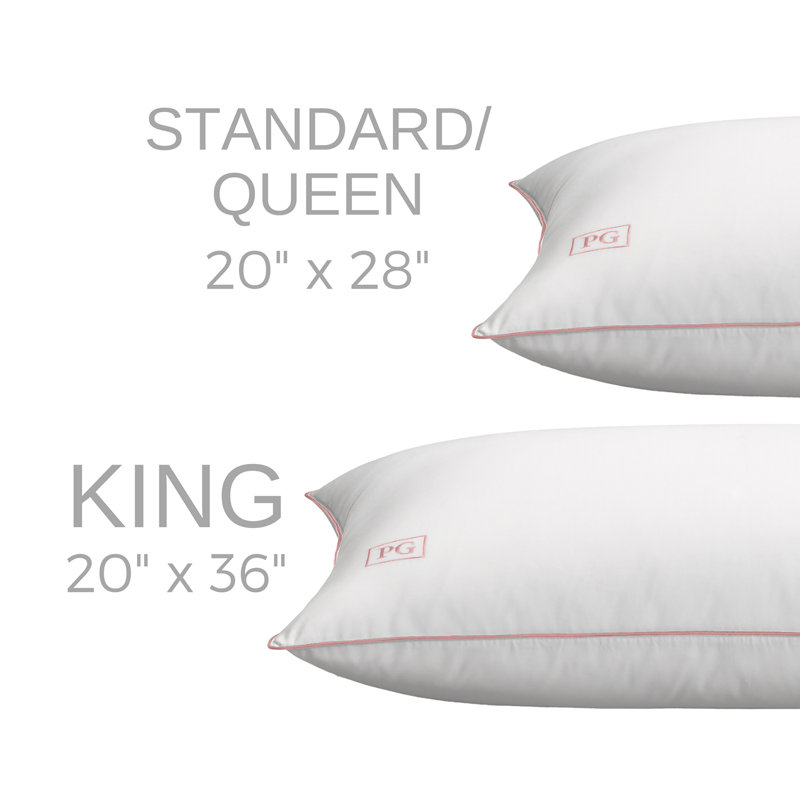 Pillow Gal White Down Pillow, Firm Density, White, Jumbo Size (Set of 2), Queen