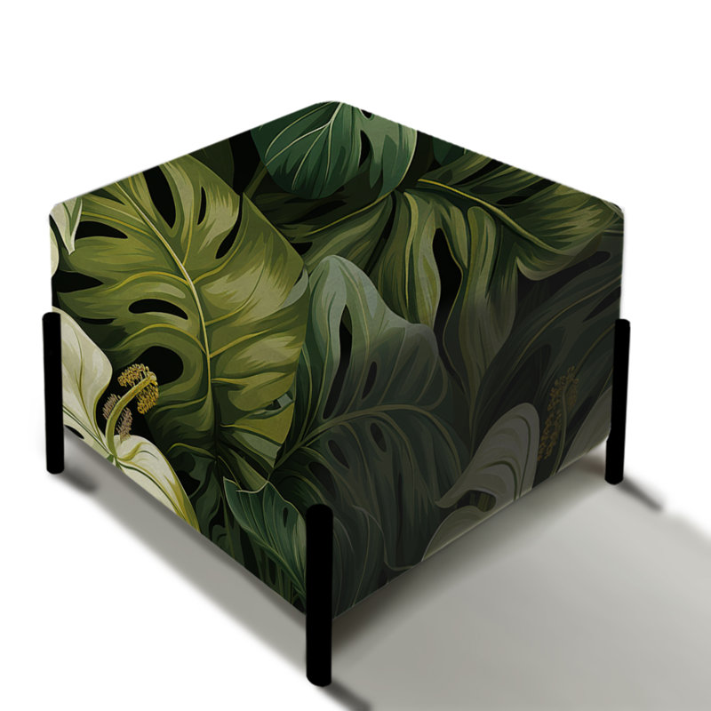 Monstera Elegance Motif tropical - repose-pieds carré tropical