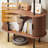 71" Tall Fluted Arched Bookshelf with Sliding Doors, Mid Century Modern Metal Curved Bookshelf Cabinet with Storage and Adjustable Footpad, 4-Tier Open Display Storage Shelf for Home, Living Room-376664218