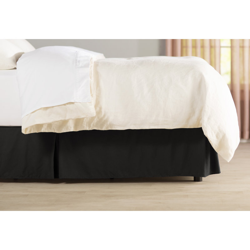 Jupe de lit en microfibre douce de 14 po Wayfair Basics® 1800 Series, Noir, Simple