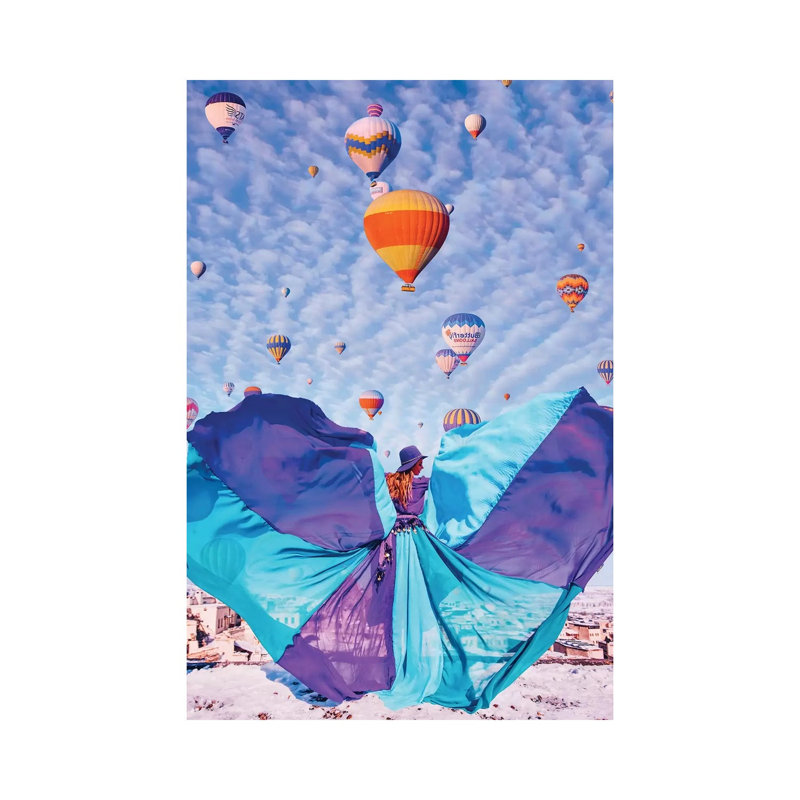 « Blue Butterfly » par Hobopeeba-impression d’art graphique, H 26 po x l 18 po x 1,5 po, Toile tendue, Pas de tapis
