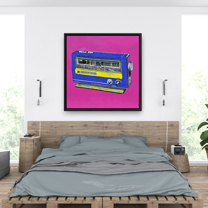 "Alarme radio rétro" sur toile, Mauve
