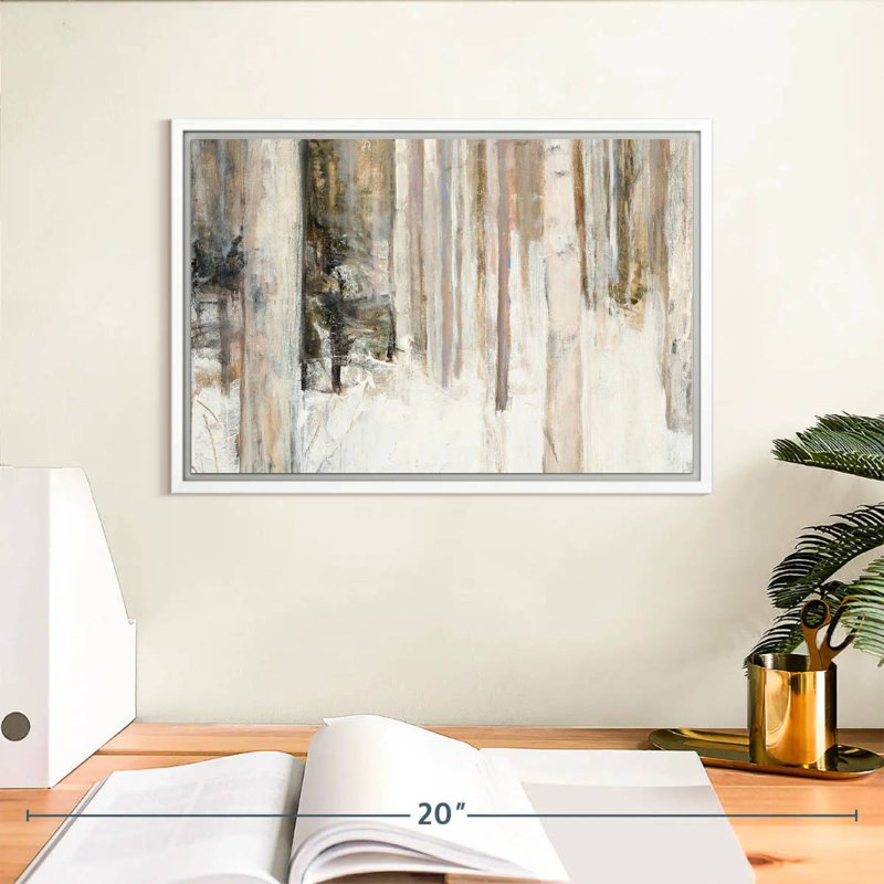 Lumière chaude d'hiver II, Cadre flottant blanc, 13 po x 9 po