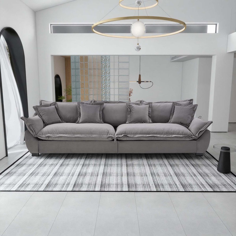 Canapé 125,98 "avec conception de voilier avec rangement et dossier amovible, Gris