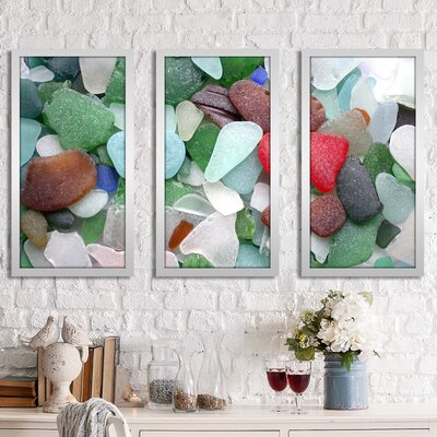 Sea Glass 2 - 3 Piece Picture Frame Photograph Print Set on Acrylic -  Picture Perfect International, 704-2091-1224