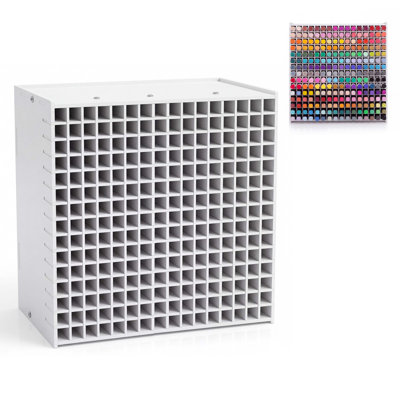 Organisateur de marqueurs à 240 trous pour bureau, porte-stylo de grande capacité avec séparateurs amovibles, rangement de bureau vertical ou horizontal pour marqueurs, stylos, crayons, pinceaux et fournitures de bricolage