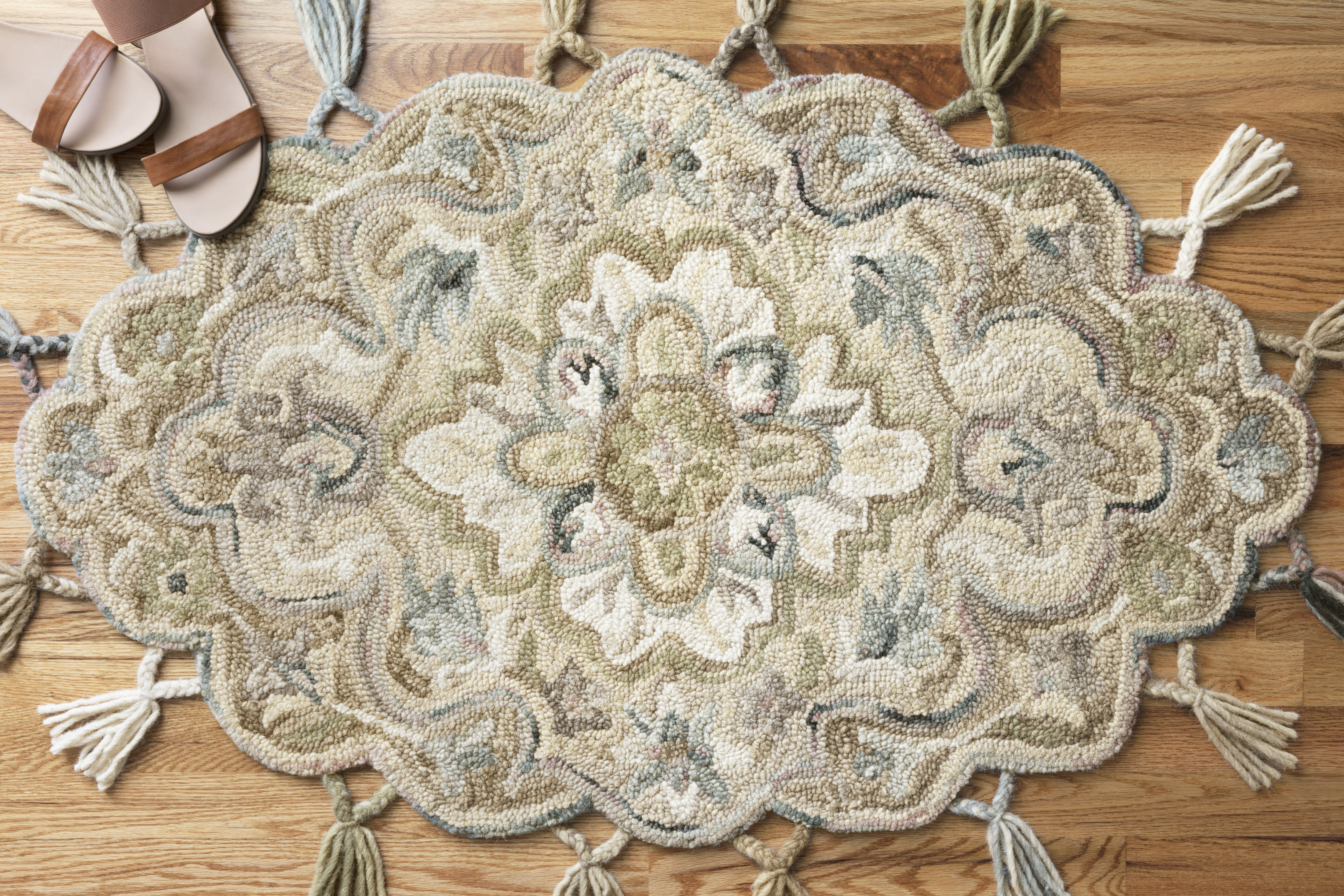 Bungalow Rose Henninger Hand-Hooked Wool Sand Area Rug | Wayfair