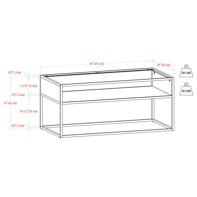 Frame Coffee Table with Storage, Grey Wash