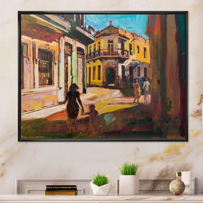 " Painting Representing Sightseeing Tourists Walking "