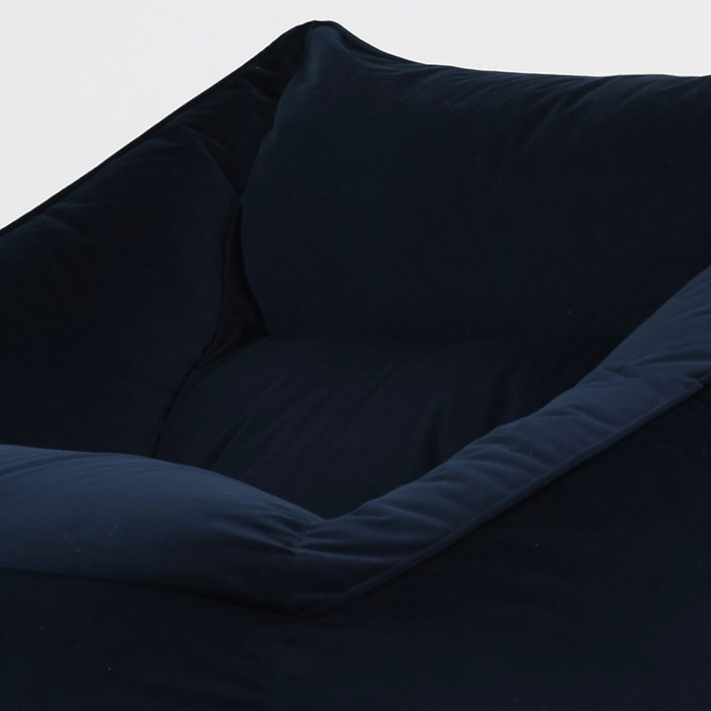 Natalia Velvet Armchair Bean Bag, Midnight Blue